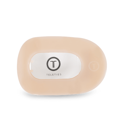 Almond Beige Medium Flat Round Hair Clip