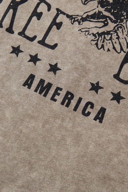 AMERICA FREE BIRD Vintage Graphic Mineral Washed Tee
