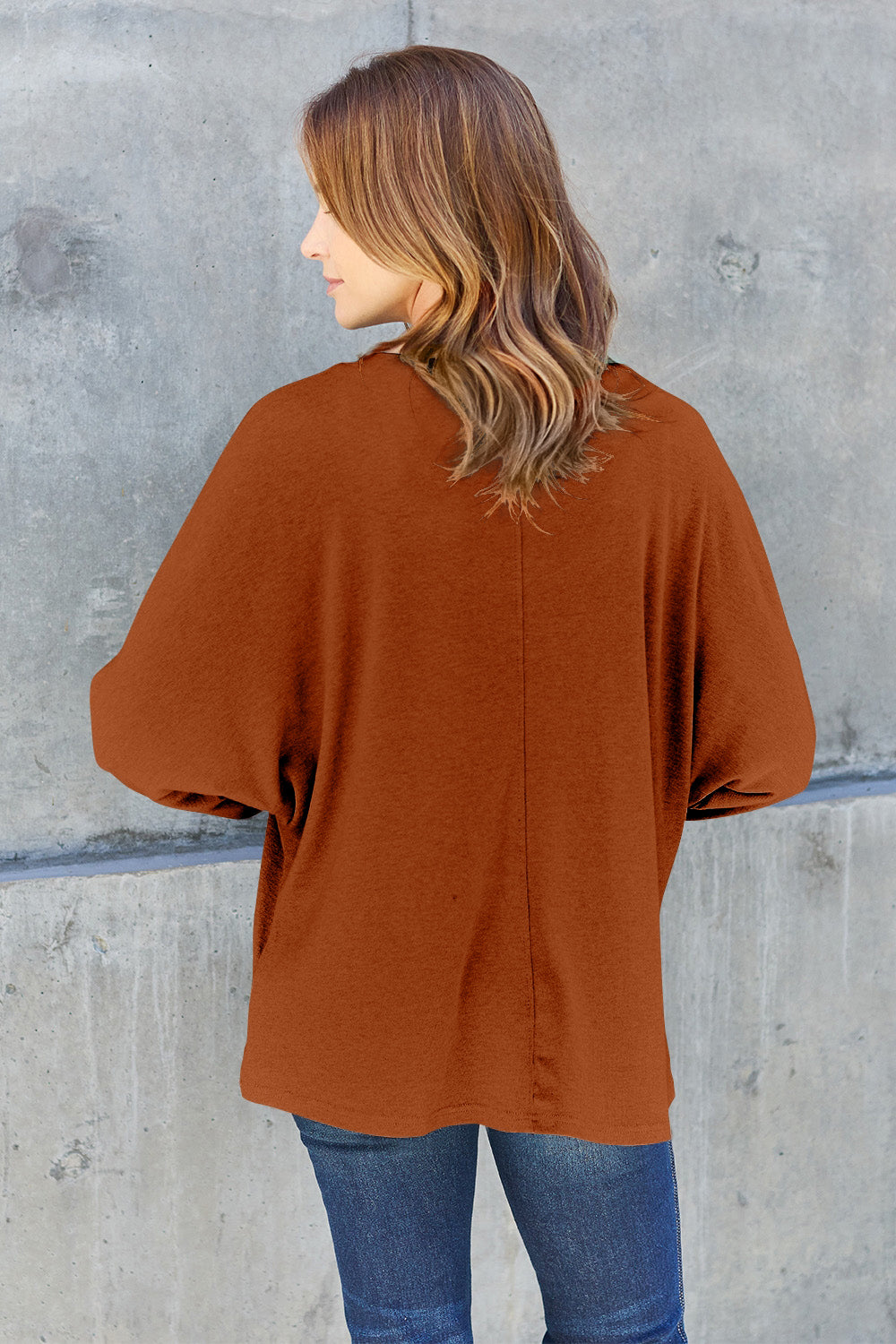 Double Take Full Size Round Neck Long Sleeve T-Shirt - Multiple Colors