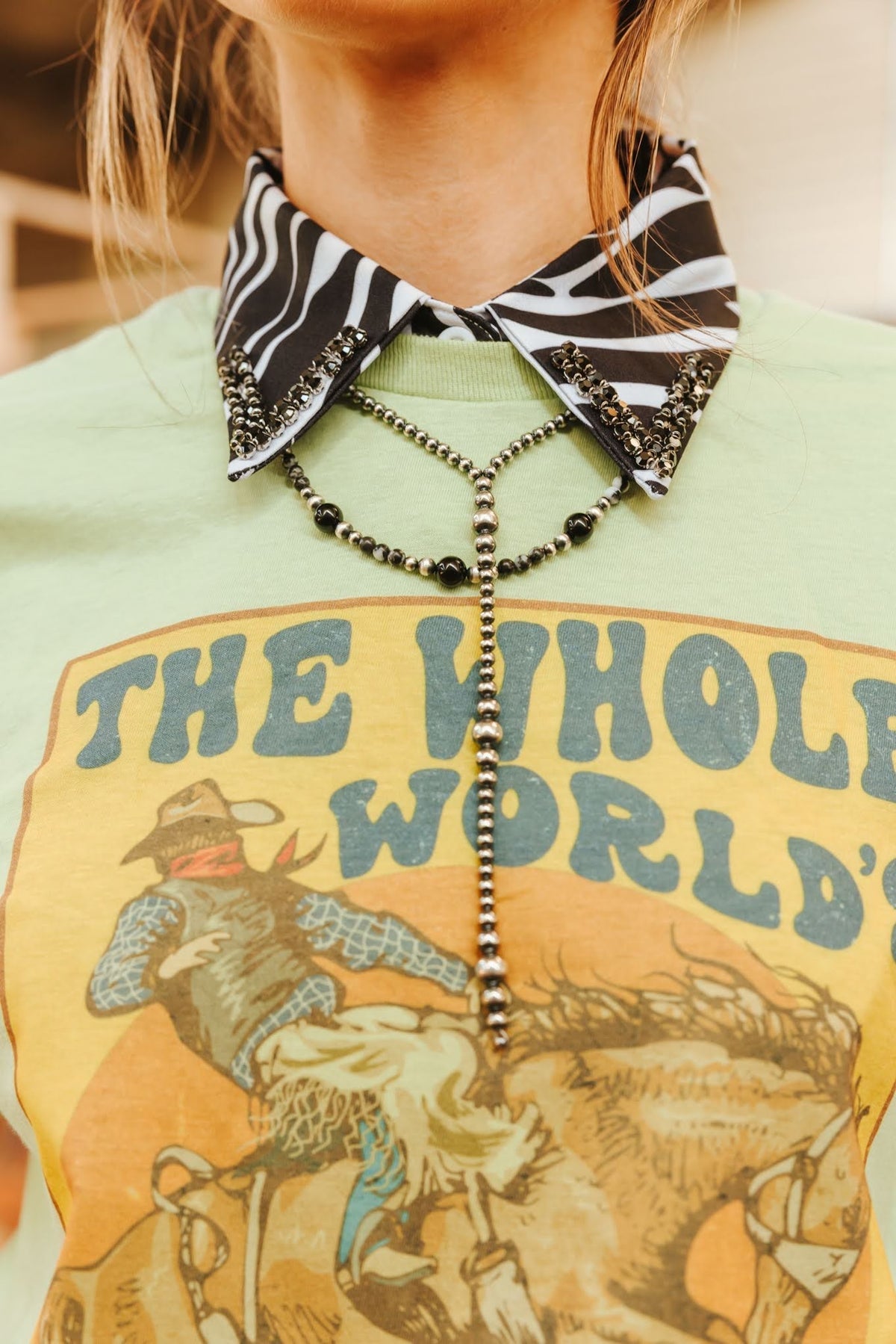 Black Onyx Eclipse Beaded Necklace