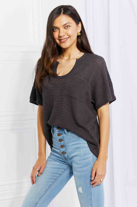 Zenana Full Size Spring It On Keyhole Jacquard Sweater