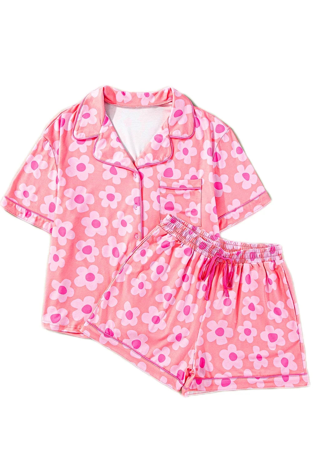 Floral Button Down Pajama Set in Four Colors