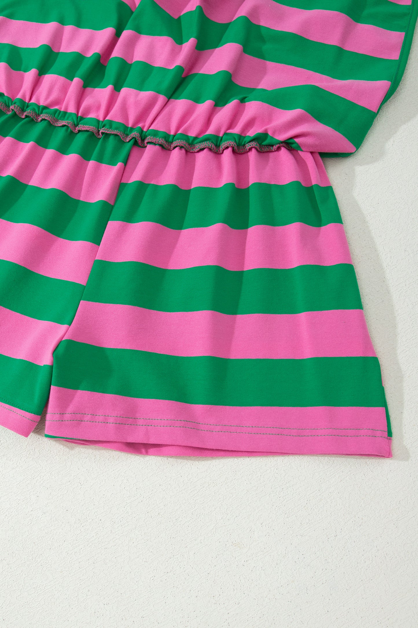 Pink Stripe Dolman Tee Drawstring Skort Athletic 2pcs Set