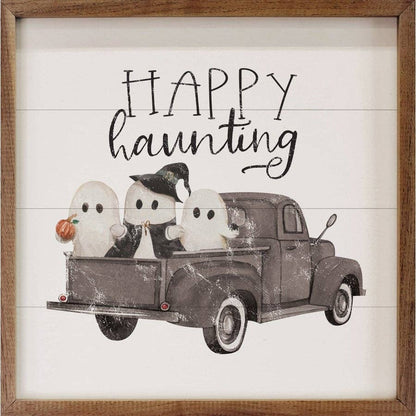 Happy Haunting Ghost Truck White