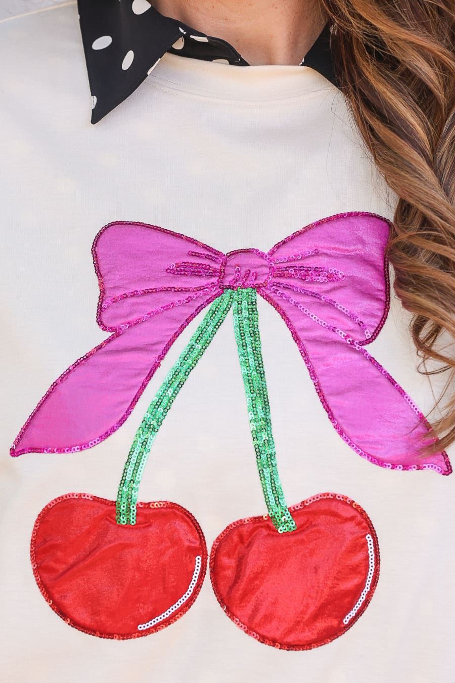 Cherry Bow Luxe Pullover