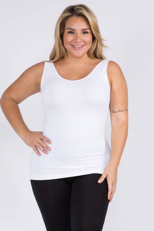 Reversible V or U Neckline Seamless Tank Plus Size