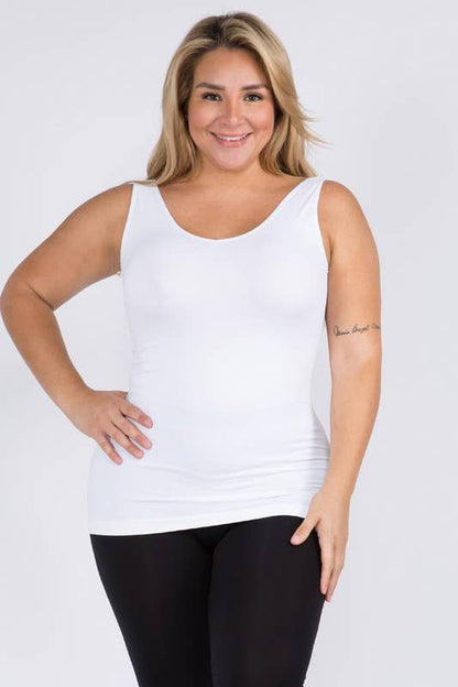 Reversible V or U Neckline Seamless Tank Plus Size