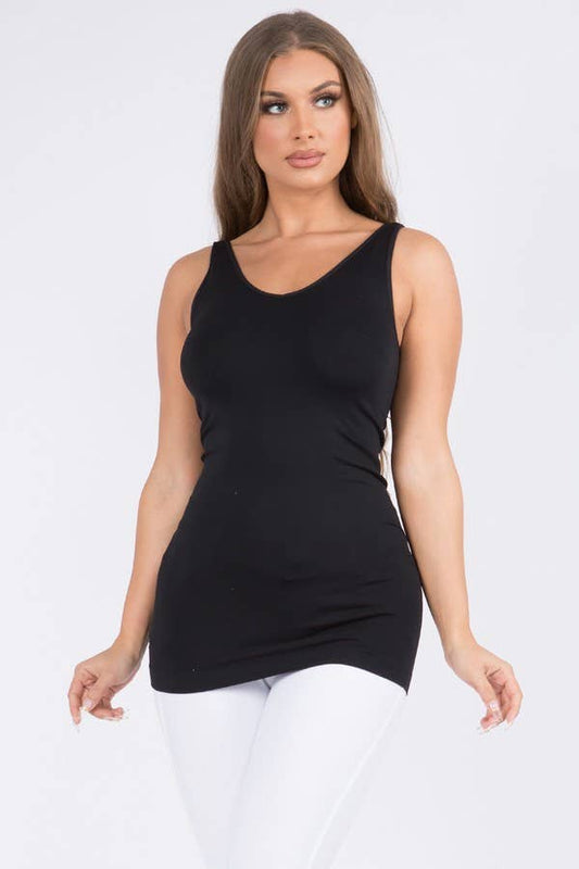 Reversible V or U Neckline Seamless Full Size Tank
