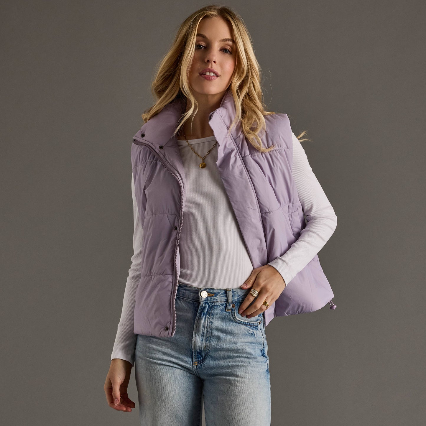 Lavender Puffer Vest
