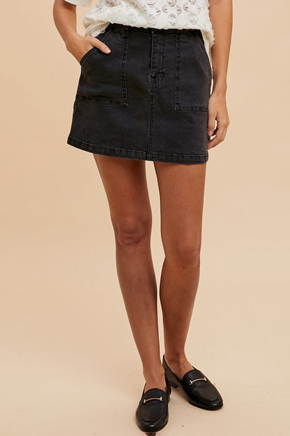 Annie Wear Cargo Denim Mini Skirt