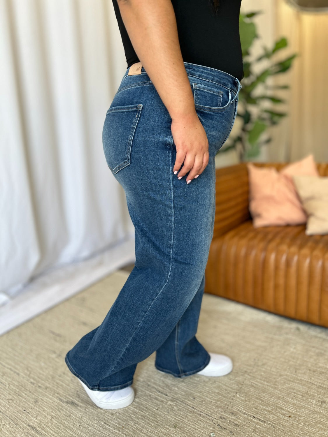 RFM Full Size High Rise Tummy Control Wide Leg Jeans