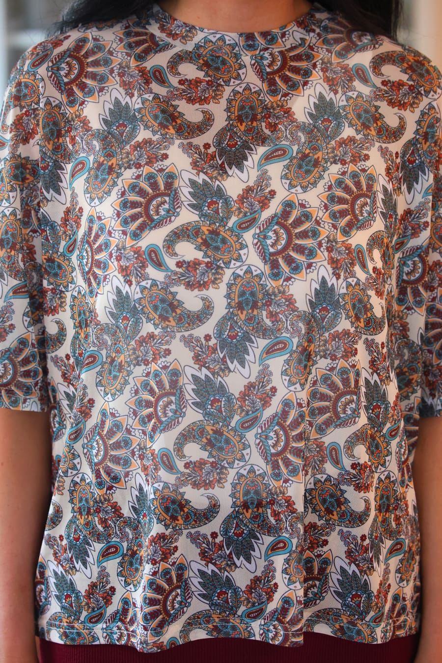Emma Mesh Tee- Magnolia Paisley