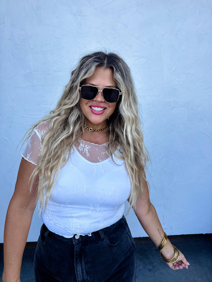 Alle Short Sleeve Lace Top - Multiple Colors