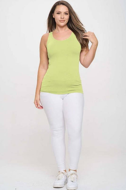 Reversible V or U Neckline Seamless Tank Plus Size