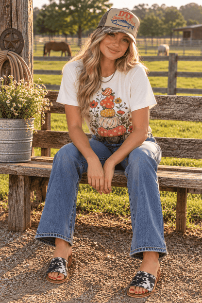 Floral Pumpkin Stack Graphic Tee