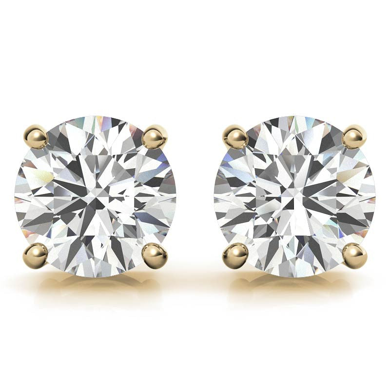 1.50 CTW Certified Genuine Moissanite Stud Earrings – DEF Color, IF–VS1 Clarity, 14k Gold Over Sterling Silver