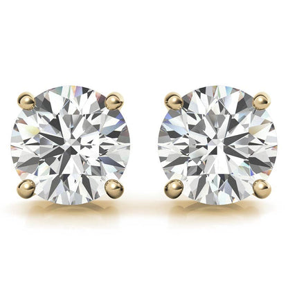 1.50 CTW Certified Genuine Moissanite Stud Earrings – DEF Color, IF–VS1 Clarity, 14k Gold Over Sterling Silver