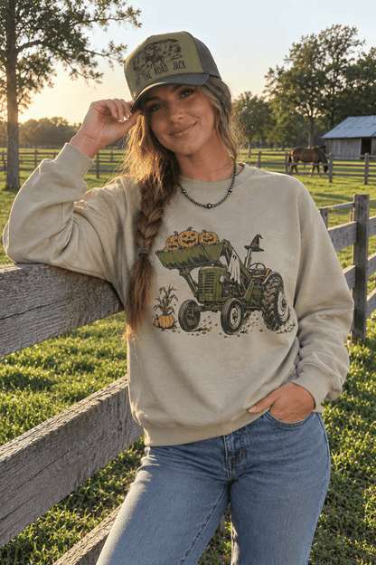 Halloween Tractor Graphic Sweatshirt