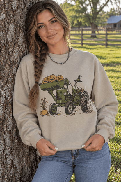 Halloween Tractor Graphic Sweatshirt