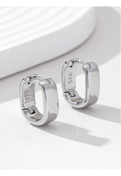 Sterling Plated Huggie Hoop Earrings