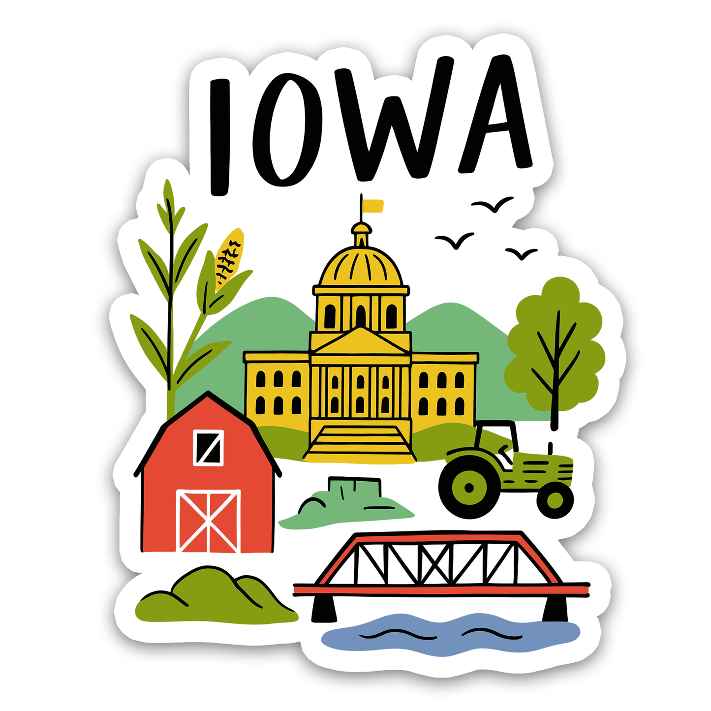 Iowa State Icons Sticker