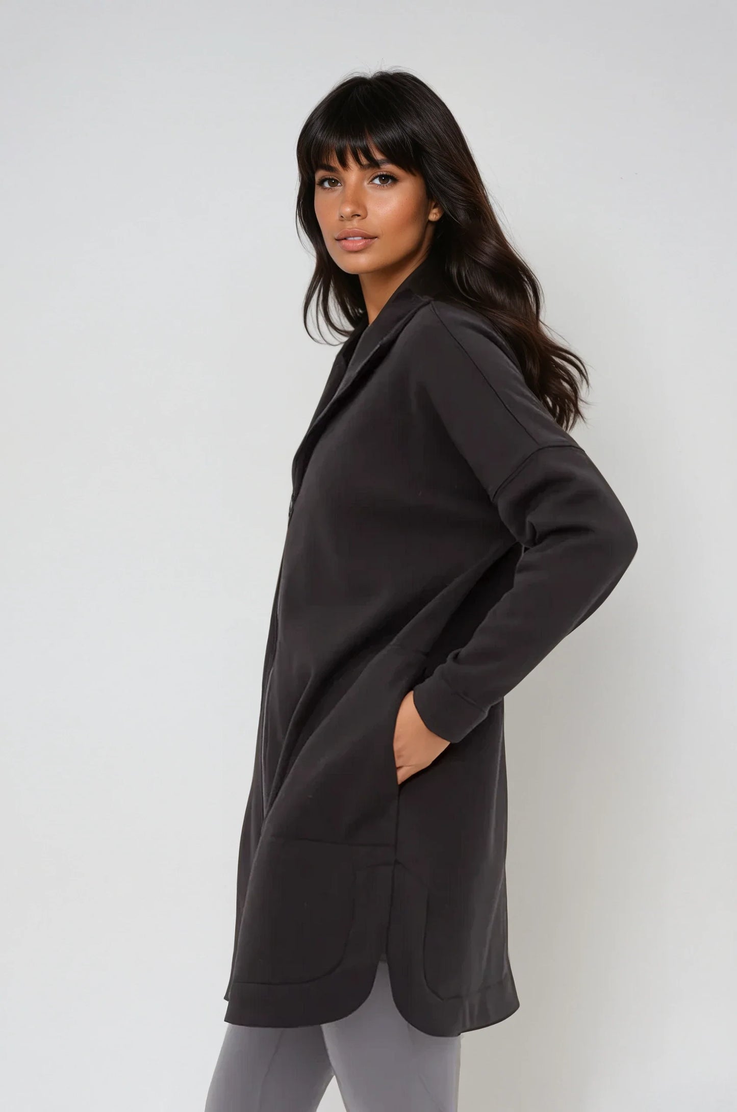 Cozy Comfort  Zip Up Hoodie Jacket  Black