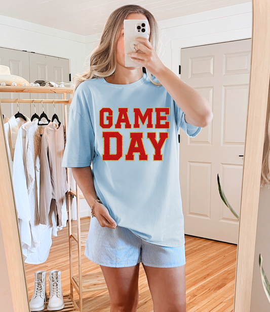 Game Day Light Blue Graphic Tee in Multiple Colors