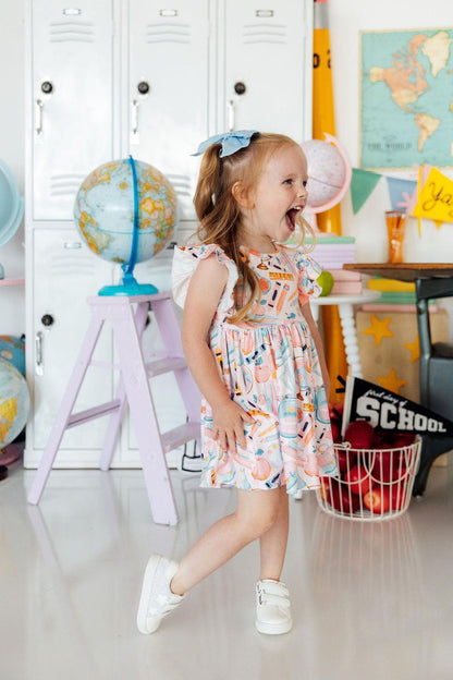 Class Act Flutter Sleeve Twirl Dress
