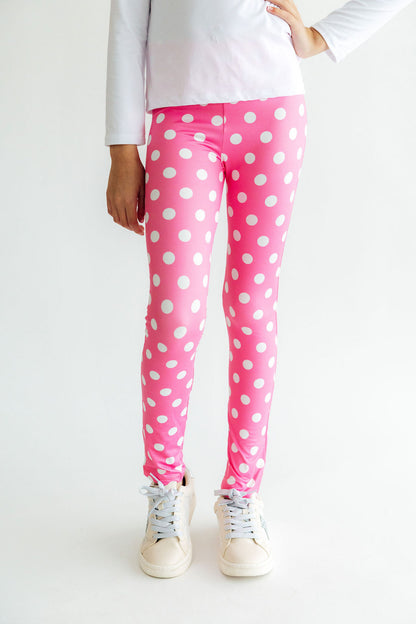 Pink Polka Dots Leggings