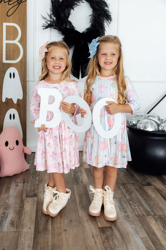 Pawsitively Spooky L/S Pocket Twirl Dress