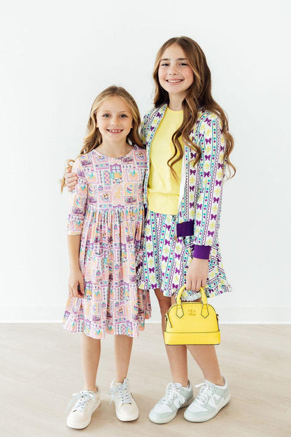 French Quarter Fun 3/4 Sleeve Pocket Twirl Dress