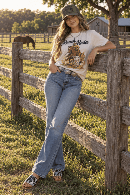 Ranch Rodeo Cowboy Roping Graphic Tee