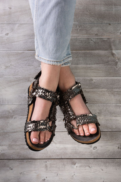 River Dance Woven Sandal in Pewter