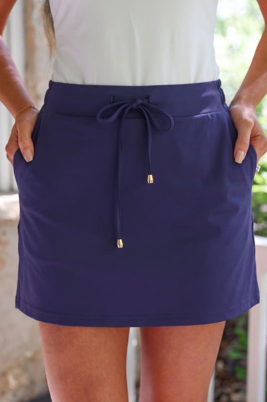 Solid Navy Skort