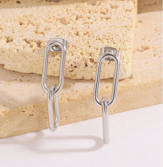 Stainless Steel Chain Drop Earrings