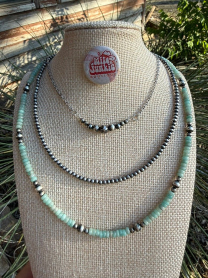Sterling Silver Amazonite Beaded Choker