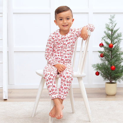 Christmas Ho-Ho-Ho Kids Bamboo Pajama Set-Family Matching