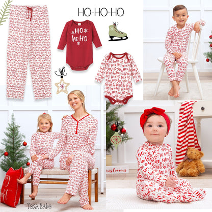 Christmas Ho-Ho-Ho Adult Bamboo Pajama Pants-Family Matching