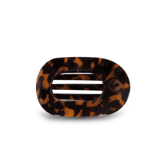 Tortoise Small Flat Round Hair Clip