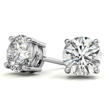1.50 CTW Certified Genuine Moissanite Stud Earrings – DEF Color, IF–VS1 Clarity, 14k Gold Over Sterling Silver