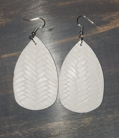 Woven Drop Earrings Faux Leather