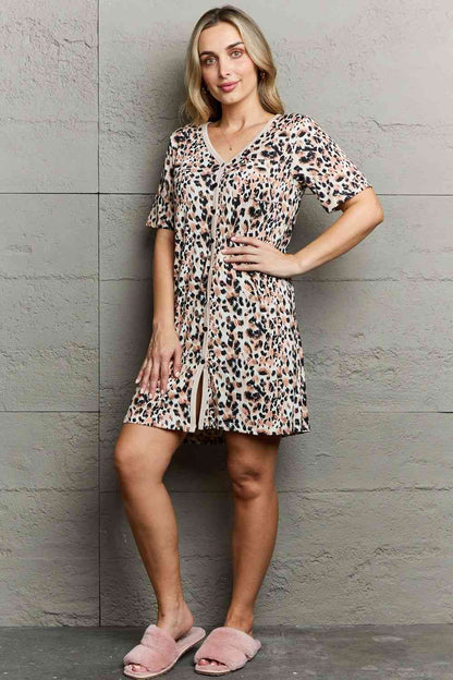 MOON NITE Quilted Quivers Button Down Sleepwear Dress