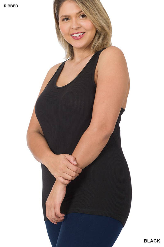 Zenana Plus Size Ribbed Racerback Tank
